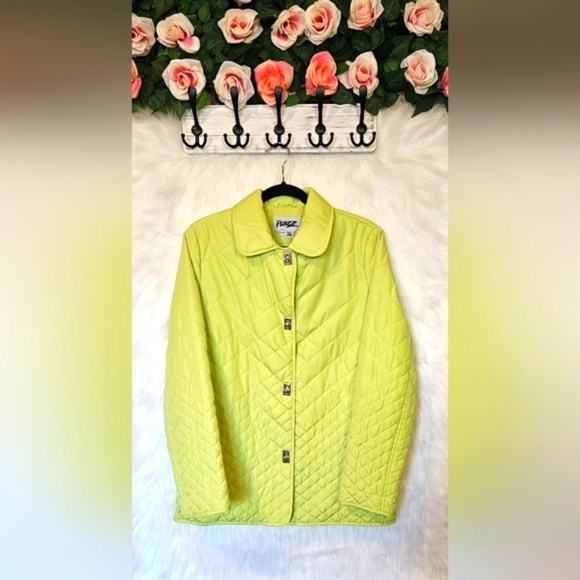 Pizazz Jackets & Blazers - Pizazz Y2K Quilted Lime Green Puffer Jacket